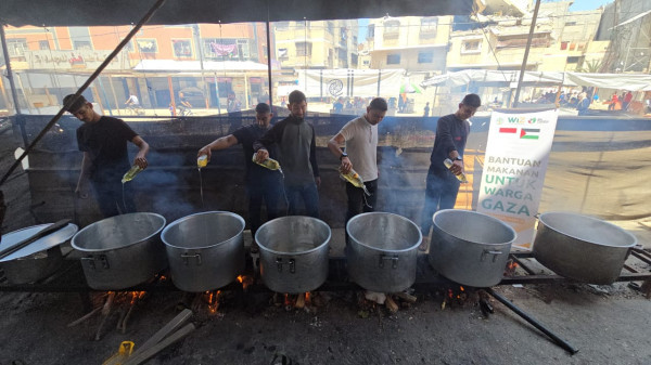WIZ dan Kita Palestina Salurkan Bantuan Pangan untuk Ribuan Pengungsi di Gaza Timur