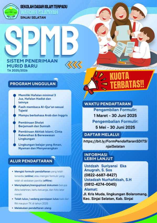 Perdana Hadir di Sinjai Selatan, SDIT Wahdah Sinjai Selatan Siap Sambut Angkatan Pertamanya